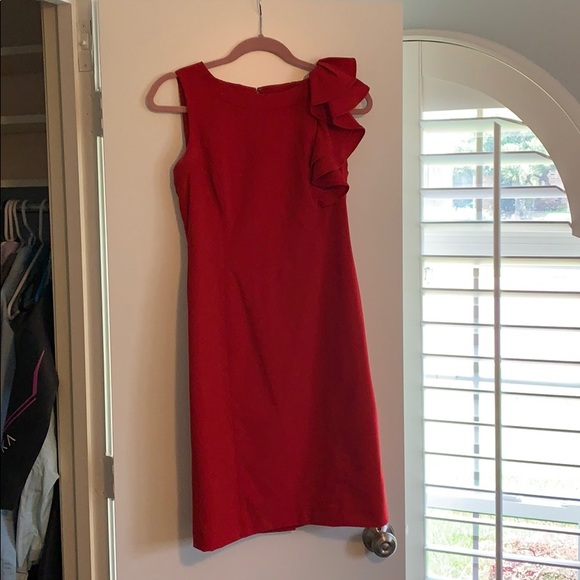 Calvin Klein Dresses & Skirts - Red ruffles Calvin Klein dress